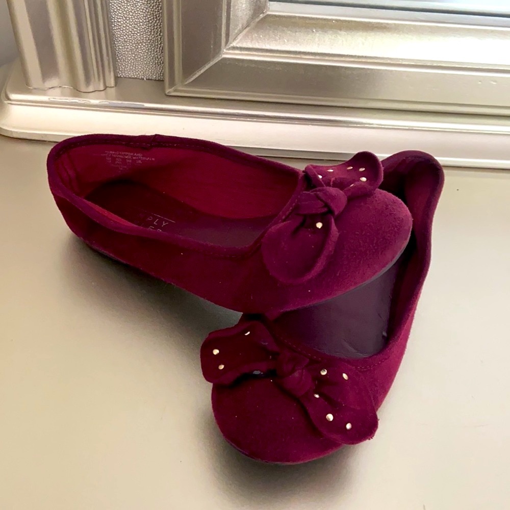 Burgundy flat dressy shoes - Picture 3 of 5